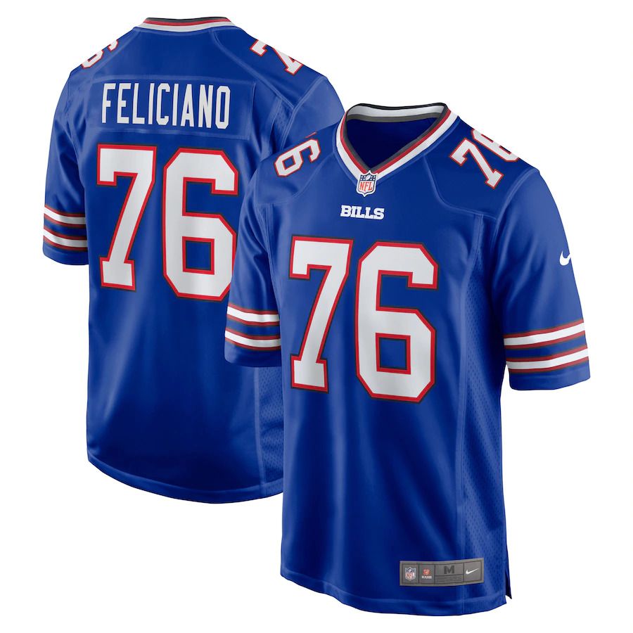 Men Buffalo Bills 76 Jon Feliciano Nike Royal Game NFL Jersey